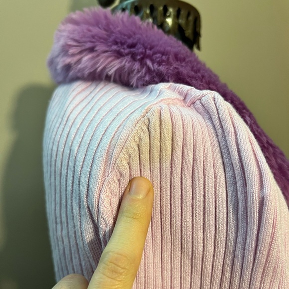 Urban Outfitters Izzy Faux Fur Cropped Cardigan in Pink & Green lot of 2 Size S - Picture 13 of 15